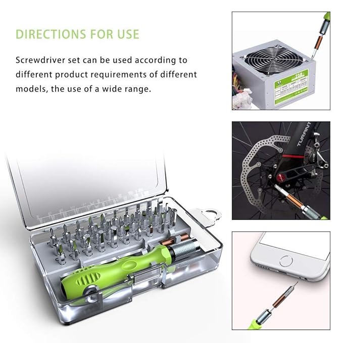 PrimePickz ToolMate™ 32-in-1 Magnetic Mini Screwdriver Set | Interchangeable Precision Bits Repair Kit for Mobile, Electronics & Home Use