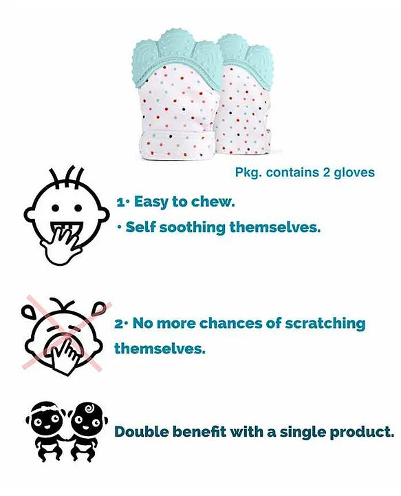 PrimePickz™ NibbleSafe Baby Teething Glove – Soft Silicone Teether Mitten