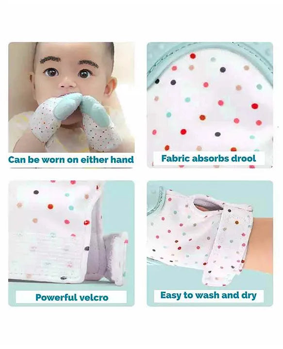 PrimePickz™ NibbleSafe Baby Teething Glove – Soft Silicone Teether Mitten