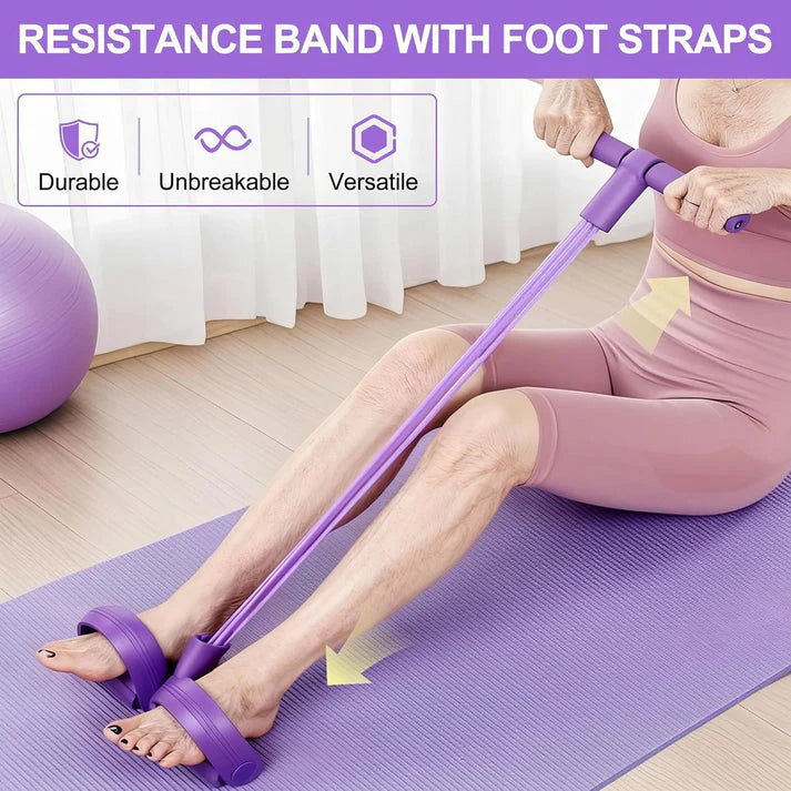 PrimePickz PowerPull™ V2 – Multi-Function Pedal Resistance Band for Full Body Yoga, Stretching & Home Fitness