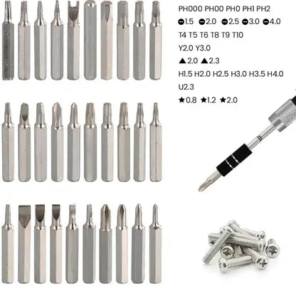 PrimePickz ToolMate™ 32-in-1 Magnetic Mini Screwdriver Set | Interchangeable Precision Bits Repair Kit for Mobile, Electronics & Home Use