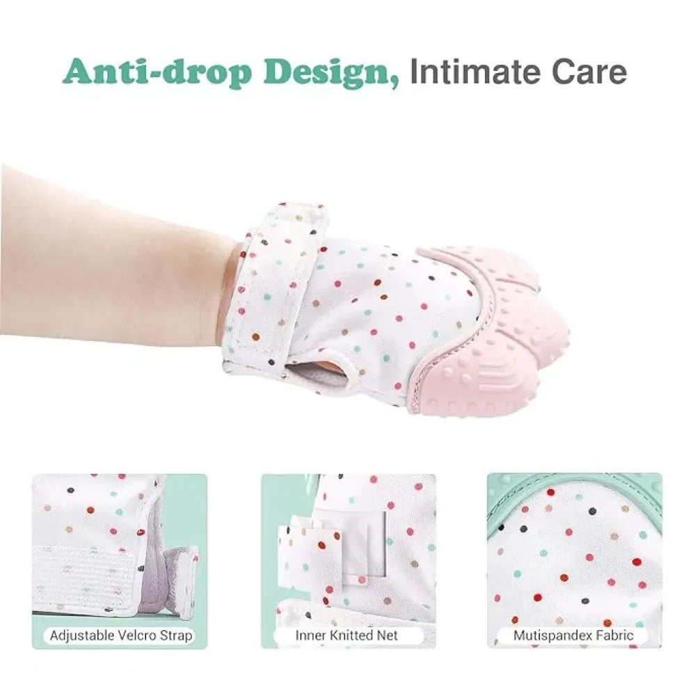 PrimePickz™ NibbleSafe Baby Teething Glove – Soft Silicone Teether Mitten